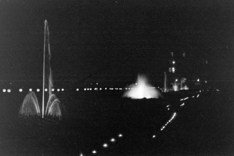 ARH NL Dierssen 1215/0007, Illumination "Goldener Sonntag" im Kurpark: Springbrunnenallee, Bad Pyrmont, 1952