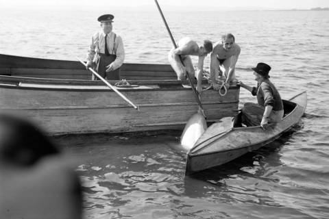 ARH NL Dierssen 1263/0017, Suche auf Steinhuder Meer nach abgestürztem "Düsenjäger", Steinhude, 1953