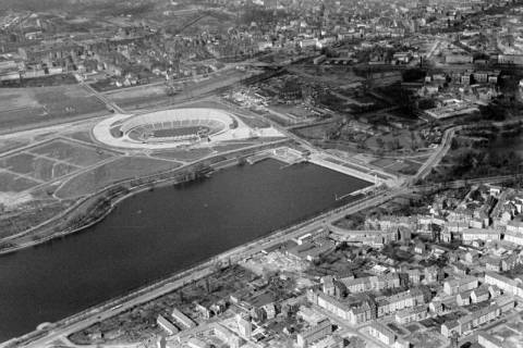 ARH NL Dierssen 1305/0033, Maschsee und Niedersachsenstadion, Hannover, 1955