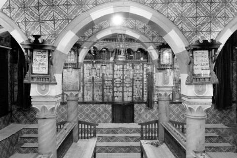 ARH NL Dierssen 1521/0006, Innenansicht einer Synagoge, Er Riadh, 1966