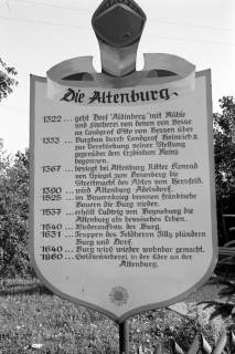 ARH NL Dierssen 1574/0009, Schild "Die Altenburg", 1967
