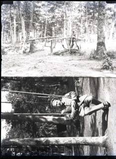 ARH NL Kageler 268, 1. Weltkrieg, August Kageler auf Brücke in einem Wald, Frankreich, zwischen 1914/1918