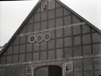 ARH NL Kageler 2526, Ziegelmuster an einem Vierständerhaus, Schulenburg, 1940