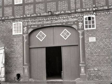 ARH NL Kageler 2726, Säulengeschmücktes Bauernhaustor, Almhorst, 1940