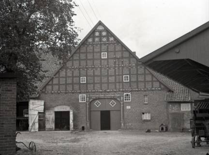 ARH NL Kageler 2727, Bauernhaus mit geschmücktem Giebel, Almhorst, 1940