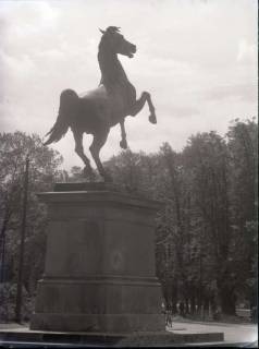ARH NL Koberg 177, "Springendes Pferd" (Sachsenross) vor der Universität, Hannover, wohl 1955