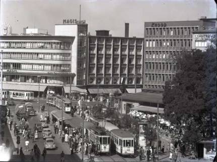 ARH NL Koberg 187, Blick aus der Georgstraße auf den Kröpcke, Hannover, wohl 1954