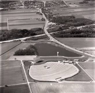 ARH NL Koberg 2864, Autobahnabfahrt, Autokino und Kirchhorster See, Kirchhorst, 1974