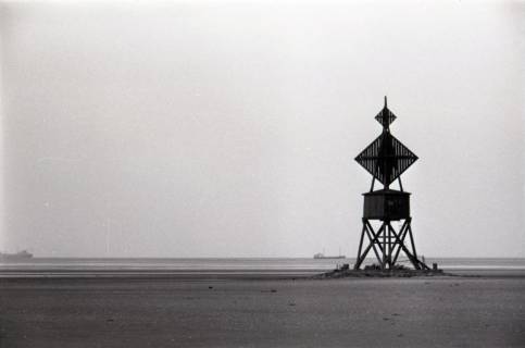 ARH NL Koberg 5665, Turm im Watt, Insel Neuwerk, 1958