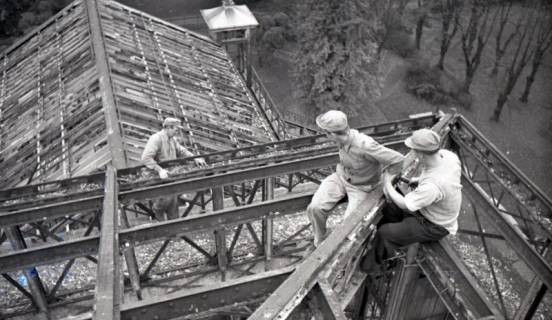 ARH NL Koberg 6536, Abbruch des Palmenhauses im Berggarten, Hannover, 1949