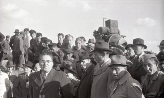 ARH NL Koberg 9445, Grundsteinlegung der ECA-Siedlung, Mittelfeld, 1949