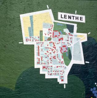 ARH NL Machinowski 351, An eine Mauer gemalte Karte von Lenthe, 1981