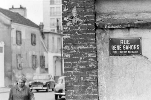 ARH NL Mellin 01-085/0013, Straßenschild "Rue René Sahors", Vanves, ohne Datum