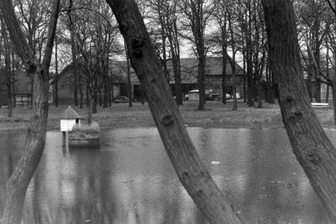 ARH NL Mellin 01-168/0004, Blick von "Alter Sandberg" in Richtung "Am Brinke" über den Löschteich, Schneeren, ohne Datum
