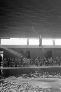 ARH NL Mellin 01-179/0010, Brettspringen im Hallenfreibad, Burgdorf, nach 1970