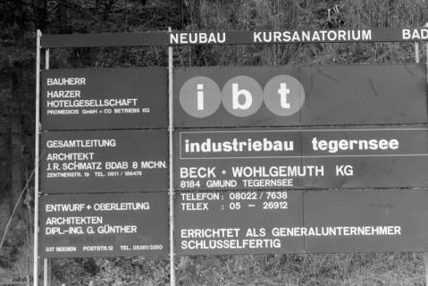 ARH NL Mellin 01-192/0009, Bauschild eines Kursanatoriums im Harz(?), ohne Datum