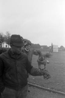 ARH NL Mellin 02-066/0006, Falke(?) auf der behandschuhten Hand eines Mannes sitzend, ohne Datum