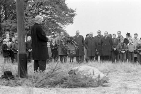 ARH NL Mellin 02-092/0011, Gedenkfeier am Feldkreuz, Metel, ohne Datum