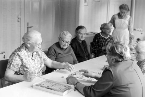ARH NL Mellin 02-159/0009, Ältere Frauen beim Spielen von "Mensch ärgere Dich nicht", um 1975