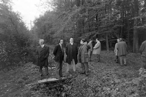 ARH NL Mellin 02-194/0010, Gruppe von Männern an einem Waldrand, um 1970