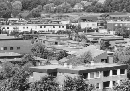 ARH Slg. Bartling 833, Silbernkamp, Blick über die Dächer vom Krankenhaus nach Nordosten, Neustadt a. Rbge., um 1980