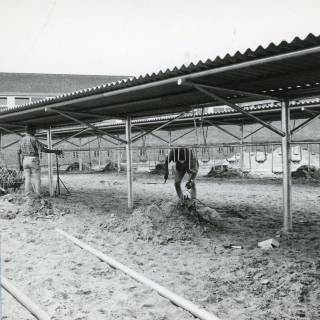 ARH Slg. Bartling 2979, Hans-Böckler-Schule, im Bau befindliche Fahrradständer, Neustadt a. Rbge., 1969