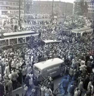 ARH Slg. Fratzer 01-001/0004, Rückkehr von Hannover 96 vom Finale der Deutschen Meisterschaft in Hamburg, Hannover, 1954