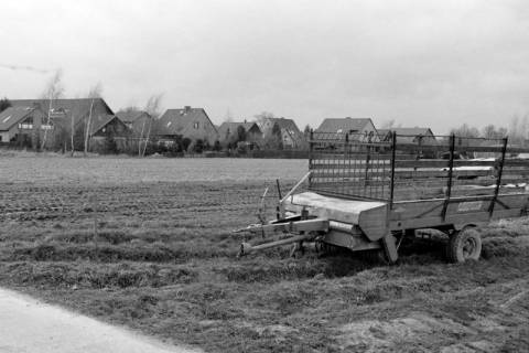 ARH Slg. Weber 02-147/0013, Blick über ein Feld vom Ziegeleiweg auf die Bebauung am Ostrand der Ortschaft, Leveste, zwischen 1980/1990