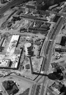 ARH NL Koberg 3, Fernmeldeturm und Paketpostamt im Bau, 1959
