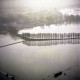 Archiv der Region Hannover, ARH NL Koberg 2278, Leinehochwasser an der K322 mit der Von-Woyna-Brücke, Blickrichtung Nordosten, Schloß Ricklingen