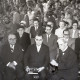 Archiv der Region Hannover, ARH NL Koberg 4941, Albert Schweitzer beim Besuch der Albert-Schweitzer-Schule, Linden