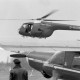 Archiv der Region Hannover, ARH NL Mellin 01-192/0004, Helikopter (Bristol 171 Sycamore) und Flugzeug (Dornier Do 27) des Feuerwehr-Flugdienst Niedersachsen auf dem Flugplatz, Lüneburg