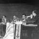 ARH NL Mellin 02-061/0013, Herr Prof. Dr. Schellong, Herr Dr. Gaede, Herr Prof. Dr. ...undeshagen, Herr Dr. Kloeppel, Herr Dr. Tsch... und Herr Dr.? Soyka bei einer Veranstaltung bezüglich des Plutonium-Reaktors Lingen