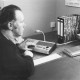 ARH Slg. Bartling 391, Schachtmeister Karl-Heinz Schlüter an der Lautsprechanlage in der Zentrale