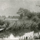 Stadtarchiv Neustadt a. Rbge., ARH Slg. Bartling 996, Leinepartie an der Steinkuhle, links ein Steg zum Wäschewaschen, dahinter die Bleiche mit aufgehängter Wäsche, Neustadt am Rübenberge