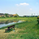 ARH Slg. Bürgerbüro 624, Blick über den Märchensee auf die Wohnsiedlung an der Wittenberger Straße und die Landschaft, Vahrenheide