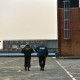 Archiv der Region Hannover, ARH Slg. Bürgerbüro 802, Security-Männer auf dem Parkhausdach am Hauptbahnhof, Hannover