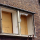 ARH Slg. Bürgerbüro 844, Zerstörtes Fenster einer Ruine eines Industriegebäudes, Hannover