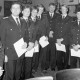 ARH Slg. Weber 02-005/0011, Gruppenfoto nach der Übergabe von Beförderungsurkunden bei der Jahreshauptversammlung der Ortsfeuerwehr Ditterke in der Gaststätte Hogrefe, Gehrden